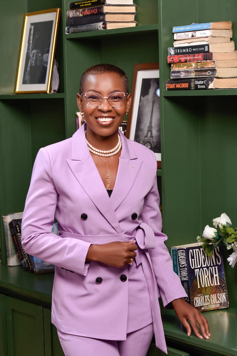 Eunice Ireri — Emerald suit — chaise longue